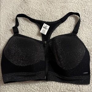 PINK Victoria's Secret Glitter Black Sports Bra